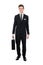 Portrait of confident businessman carrying briefcase