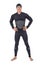 Portrait of confident swimmer in wetsuit