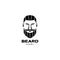 Portrait cool man bearded and hairstyle logo