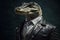 Portrait of a Crocodile dressed in a formal business suit