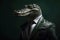 Portrait of a Crocodile dressed in a formal business suit