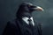Portrait of a Crow dressed in a formal business suit