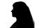 Portrait of curvy woman\'s silhouette in profile