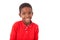 Portrait of a cute african american little boy smiling, isolated