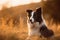 Portrait of a cute border collie dog outdoor.