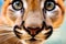 The Portrait of a cute Cougar with eyes, close up - AI generated