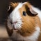 Portrait of a cute guinea pig on a dark background.