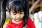 Portrait of cute Little asian girl in moment of happiness. Children be smile.