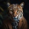 Portrait of a dangerous wild cat, a ferocious African predator