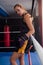 Portrait of determined woman standing in boxing ring