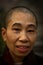 Portrait of a devotee at Mahabodhi Temple in Bodh Gaya, India