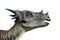 Portrait of a dinosaur called stygimoloch on white background