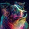 Portrait of a dog illustration colorful abstracted