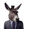 Portrait of a donkey dressed in a formal business suit