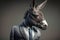 portrait of donkey dressed in a formal business suit