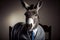 Portrait of a donkey dressed in a formal business suit,generative ai