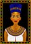 Portrait of the Egyptian Queen Nefertiti with a magnificent chain