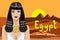 Portrait of the Egyptian woman. Background desert