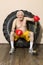 Portrait of an elderly boxer