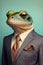 Portrait of an elegant frog in suit made with Generative AI