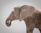 Portrait of elephant against gray background