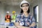 Portrait of engineering women at construction site with worker w