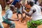 Portrait of Ewe and Gen man dancing woodoo dance. Anfoin, Togo