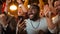 Portrait of an Excited Young Black Man Holding a Smartphone, Anxious About a Sports Bet on His