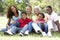 Portrait Of Extended Family Group In Park