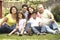 Portrait Of Extended Family Group In Park