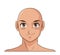 Portrait face manga anime male bald smiling