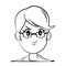 Portrait face woman angry glasses outline