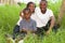 Portrait of Families smiling in park