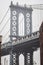 Portrait of the famous Manhattan bridge in Dumbo on the streets of Brooklyn