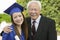 Portrait Of A Female Graduate And Grandfather