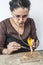 Portrait of a Female Jeweler Working