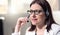 Portrait of female phone operator with headset