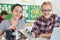 Portrait Of Female Pupils Studying Robotics In Science Lesson