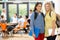 Portrait Of Female Teenage Students In Classroom