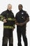 Portrait of a firefighter and a police officer