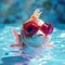 Portrait of fish relaxing in pool AI generated illustration