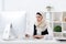 portrait of focused muslim businesswoman