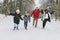 Portrait of a four Family On forest Winter season