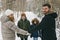 Portrait of a four Family On forest Winter season