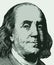 Portrait of Franklin from one hundred dollar note