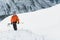 Portrait of a freerider on the ascent