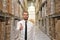 portrait friendly businessman manager in suit working in the warehouse of a company