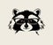 Portrait of a friendly raccoon wearing glasses