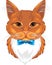 Portrait of a funny ginger cat with a bow tie
