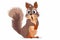 Portrait of a funny very surprised squirrel. AI generated